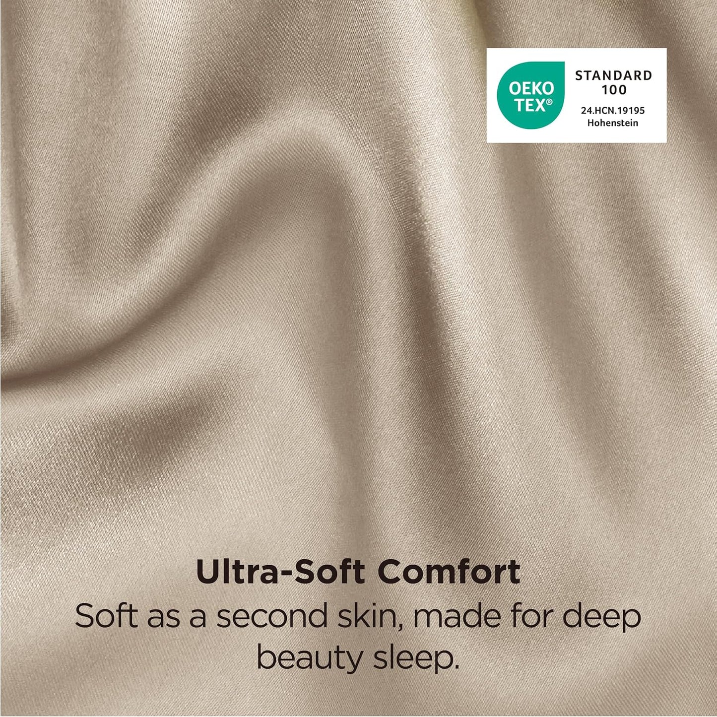 Bedsure Satin Pillowcase 2 Pack Similar to Silk Pillow Cases Standard Size, Pillow Case for Sleeping Women with Envelope Closure, Gifts for Women Men, Taupe, 20x26 Inches, 2pcs